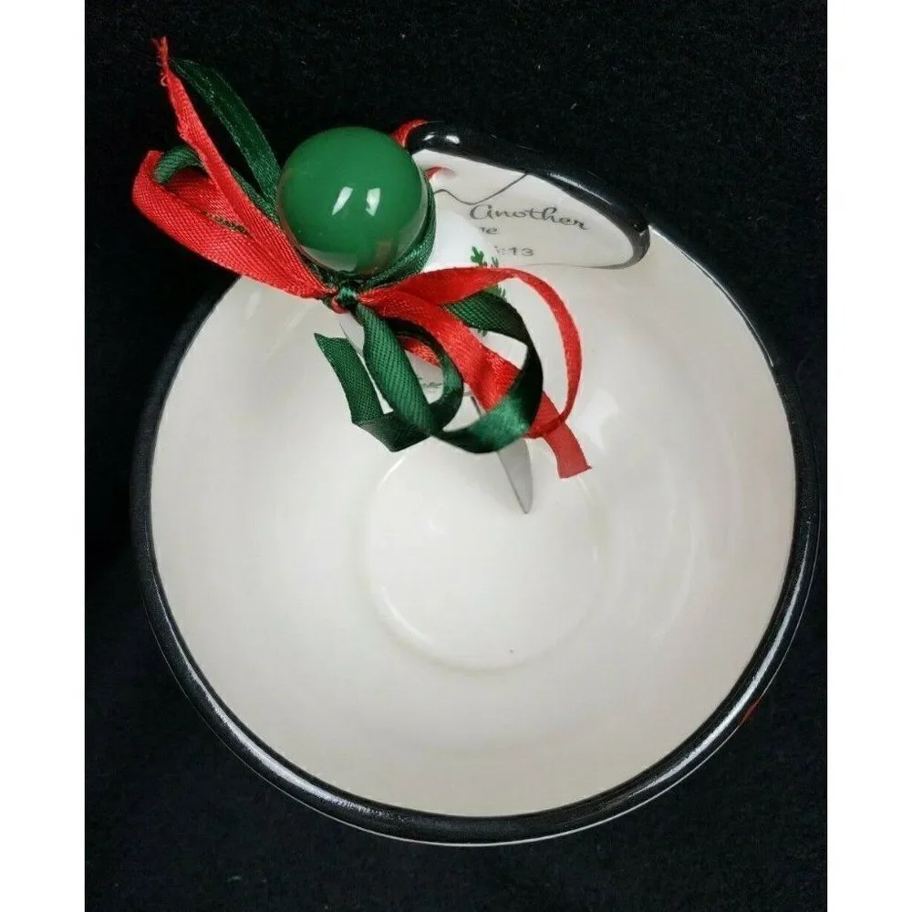 Serving Set Christmas Dip Bowl Spreader Holly Berries Bible Verse Galatians Love